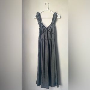 Caution To The Wind Ruffle Strap MIDI Dress